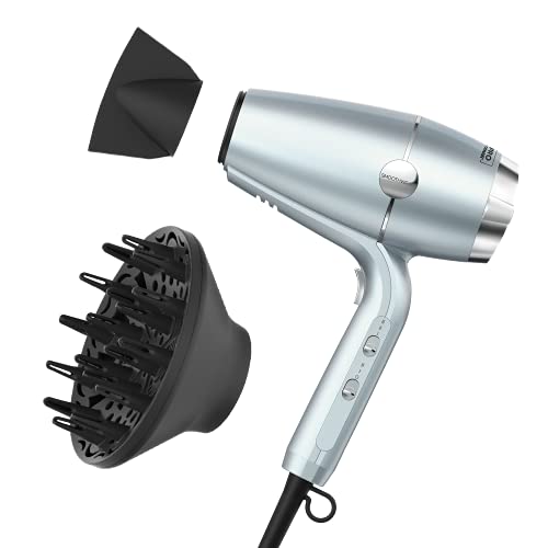 INFINITIPRO BY CONAIR SmoothWrap Hair Dryer with Diffuser | Blow Dryer for Less Frizz, More Volume and Body | With Advanced Plasma and Ceramic Technology | Mint
