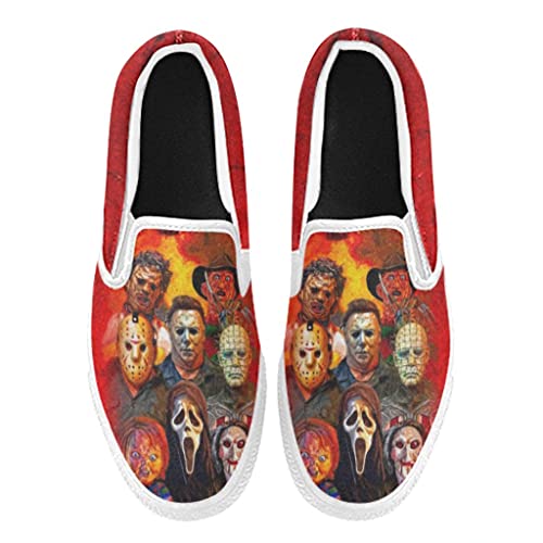 Hapaku Halloween Scary Movies Slip on Shoes Unisex Men Women 7 Women/7 Men 99At002