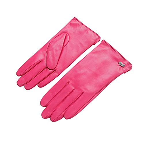 Nappaglo Nappa Leather Gloves Warm Lining Winter Multicolor Lambskin for Women (Large, Rosy)