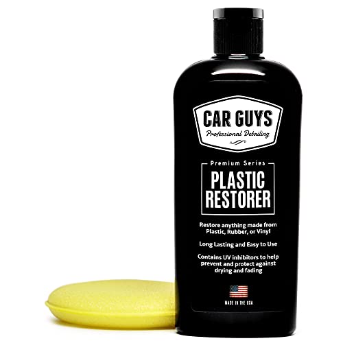CAR GUYS Plastic Restorer | Bring Plastic, Rubber, and Vinyl Back to Life! | User Friendly Trim Restorer | Safe Auto Detailing Supplies | 8 Oz Kit with Foam Applicator