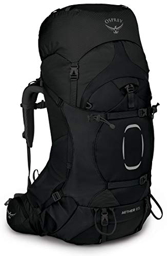 Osprey Aether 65L Men's Backpacking Backpack, Black, L/XL