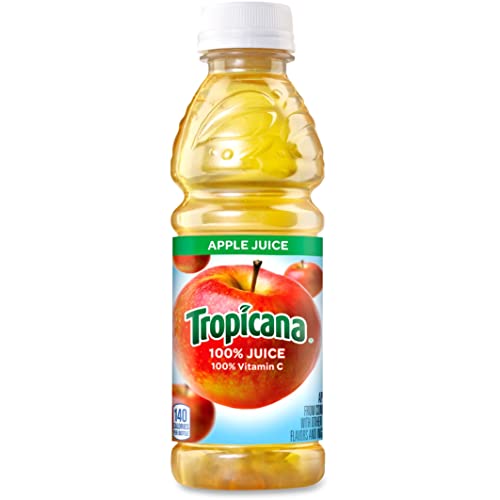 Tropicana 100% Juice, Apple Juice, 10 fl oz (Pack of 24) - Real Fruit Juices, Vitamin C Rich, No Added Sugars, No Artificial Flavors