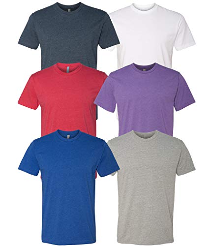 Next Level 6210 Multipack Unisex Bundle CVC Short Sleeve Crewneck T-Shirt 6 Pack - Make Your Own Assorted Color Set - X-Large