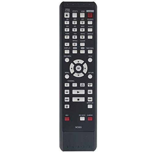 NC003UD NC003 Replacement Remote Control fit for Magnavox HDD DVD Recorder MDR535H/F7 MDR557H MDR515H MDR515H/F7 MDR557H/F7 MDR533H MDR537H/F7 MDR533H/F7 MDR535H MDR537H