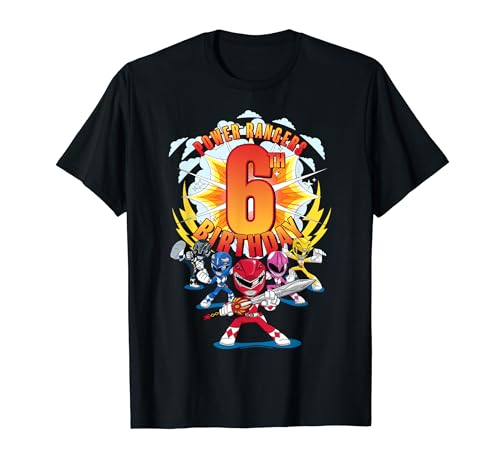 Power Rangers Awesome 6th Birthday Mini Action Shot T-Shirt