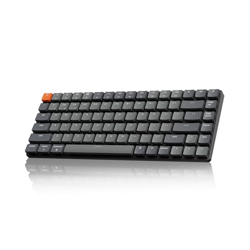 Keychron K3 Version 2, 84 Keys Ultra-Slim Wireless Bluetooth/USB Wired Mechanical Keyboard with White LED Backlit, Low-Profile Gateron Mechanical Blue Switch Compatible with Mac Windows