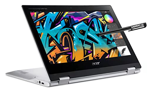 acer Spin 311-2H 11.6' 2-in-1 Touchscreen Chromebook (Intel 4-Core Celeron N4000, 64GB eMMC, 4GB RAM, Stylus, Webcam, IPS) Flip Convertible Home & Education Laptop, IST Computers Pen, Chrome OS