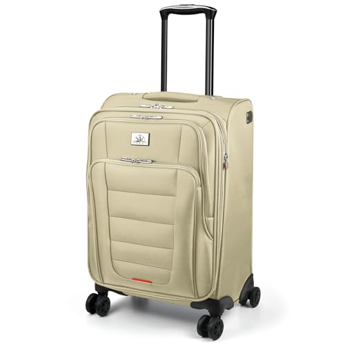 Verdi Softside Expandable Carry-On Luggage with Spinner Wheel USB Port Lightweight