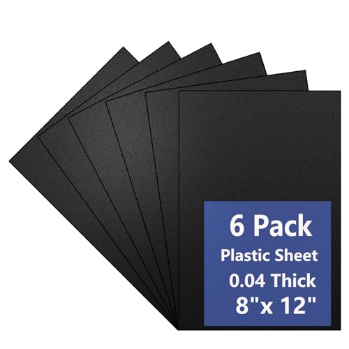 6 Pack Black Plastic Sheets 8x12x0.04 in Flexible High Tensile Plastic Sheets,Abs Plastic Sheet Hard Plastic Sheet Black Plastic Panel for DIY Materials Handicrafts Home Decoration