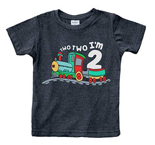 Unordinary Toddler 2nd Birthday Shirt boy Chugga Chugga Two Two Train im Two Years Old Second Birthday Tshirt (US, Age, 3 Years, Charcoal Black)