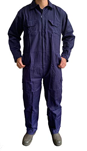 Turners Mens Work Overalls Boilersuit Navy - Warehouse Garages Students workerwear Suit, XX-Large