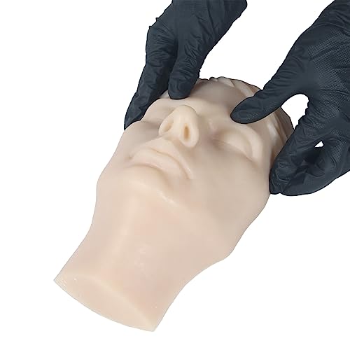 JUYO VONSAN Injection Training Mannequin Face Silicone Head Facial Injection Face Nose Model （Not TPE） for Piercing Tattoo Practice Medical Student (Woman Head)