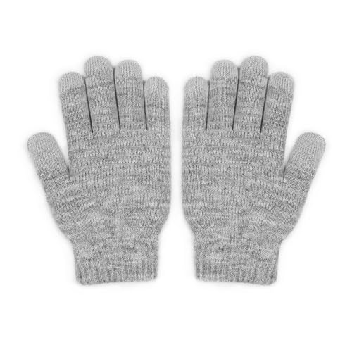 Moshi Digits Winter Gloves Touchscreen, Size S (22-23.5cm/8.6'-9.2'), Light Gray