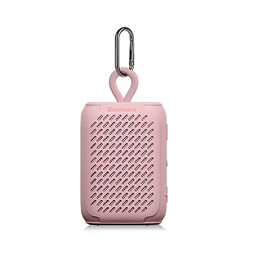 Boomcore Portable Bluetooth Speakers, Waterproof Small Speaker with Stereo Sound, 12H Playtime, Wireless Bluetooth Speaker IPX7 for Outdoor, Shower - Pink