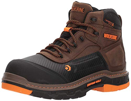 Wolverine men's Overpass 6' Mid Composite Toe Waterproof Work Boot, Summer Brown, 10