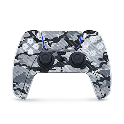 MightySkins Carbon Fiber Gaming Skin for PS5 / Playstation 5 Controller - Gray Camouflage | Durable Textured Carbon Fiber Finish | Easy to Apply | Made in The USA