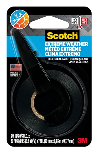 3M Safety Scotch Cold Weather Electrical Tape, 3/4-in by 29-ft, Black, 1-Roll
