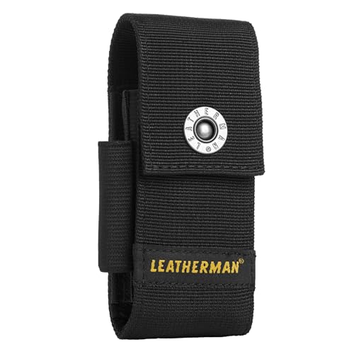 LEATHERMAN, Premium Nylon Snap Sheath with Pockets, Fits 4' to 4.5” Multi-Tools, Black, Medium