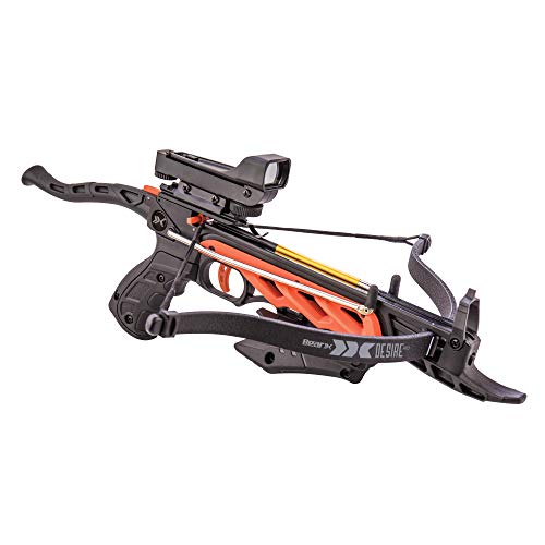 Bear X Desire RD Self-Cocking Crossbow with Red Dot Sight 3 Premium Bolts, Black, One Size