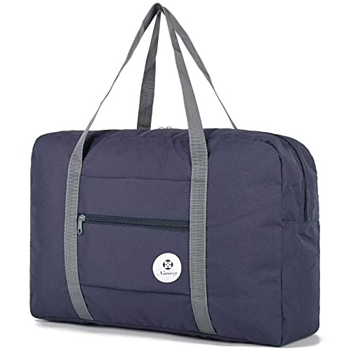 Narwey For Spirit Airlines Foldable Travel Duffel Bag Tote Carry on Luggage Sport Duffle Weekender Overnight for Women and Girls (1112 Dark Blue)