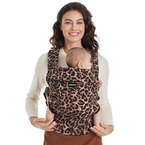 Momcozy Baby Carrier Newborn to Toddler - Ergonomic, Cozy and Lightweight Infant Carrier for 7-44lbs, Effortless to Put On, Ideal for Hands-Free Parenting, Enhanced Lumbar Support, Leopard