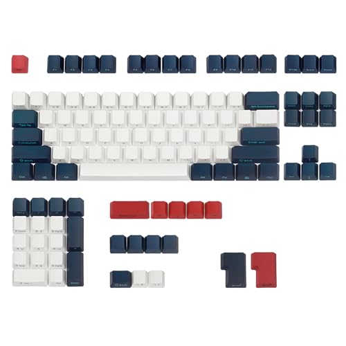 HZYZ PBT Keycaps Side Printed Thick Cherry MX Key Caps Non-Backlit SeMi Profile for 60%/87/104/108 MX Switches Mechanical Gaming Keyboard(Navy Blue)