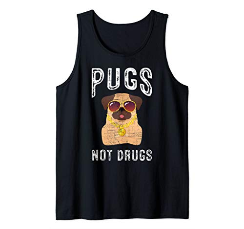 Pugs Not Drugs Funny Dog Design Tank Top