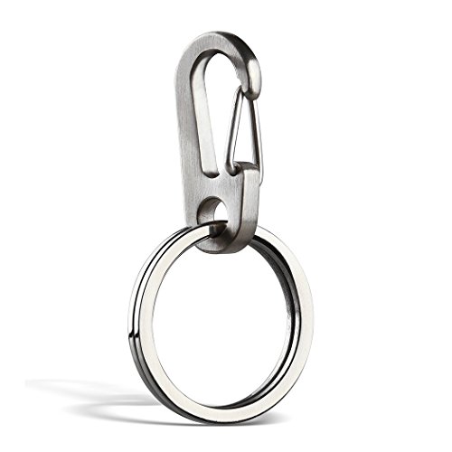 TI-EDC Titanium Keychain Carabiner Clip - Mini Quick Release Snap Hook and Key Ring, Key Organizer Holder for Men and Women