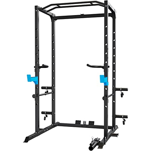 ULTRA FUEGO Power Cage, Multi-Functional Power Rack with J-Hooks, Dip Handles, Landmine Attachment and Optional Cable Pulley System for Home Gym