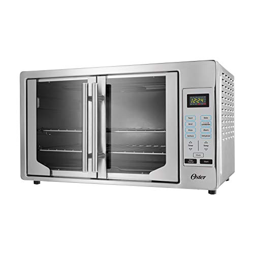 Oster Convection Oven, 8-in-1 Countertop Toaster Oven, XL Fits 2 16' Pizzas, Stainless Steel French Door