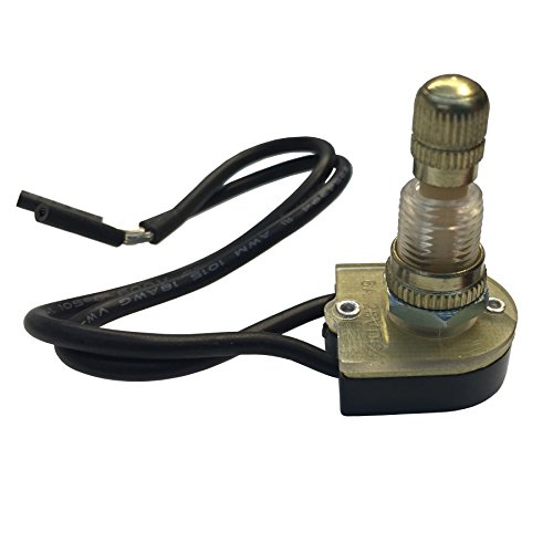 Gardner Bender GSW-61 Electrical Rotary Switch, SPST, ON-OFF, 6 A/125V AC, 6 inch Wire Terminal,Brass