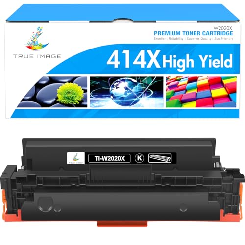TRUE IMAGE Compatible Toner Cartridge Replacement for HP 414X W2020X 414A W2020A MFP M479fdw M479dn M454dw M454dn M454 M479dw Printer Ink No Chip (Black, 1-Pack)