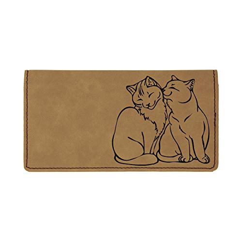 Purrfect Love Laser Engraved Leatherette Checkbook Cover