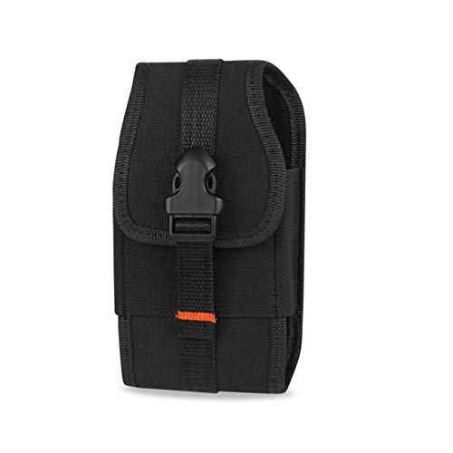 Reiko Vertical Two Way Heavy Duty Phone Pouch with Buckle Clip and Card Holder, 6.62' X 3.46' X 0.68' - Black (PH09B-663507BK)