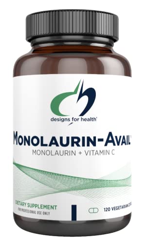 Designs for Health Monolaurin-Avail - 1000mg Glycerol Monolaurate + Vitamin C with Sunflower Lecithin to Enhance Monolaurin Absorption - Non-GMO + Gluten Free Immune Support Supplement (120 Capsules)