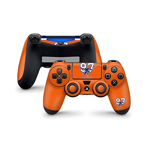 ZOOMHITSKINS Compatible for PS4 Controller Skin, Orange Canadian Ice Hockey Sports Skate Man, Durable, Fit PS4, PS4 Pro, PS4 Slim Controller, 3M Vinyl, Made in The USA