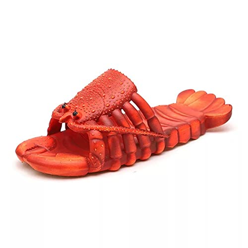 COOL JOHOZO Lobster Slippers, Bass Sandals, Animal Fish, Shoe Ladies and Men, Orange, 8.5-9.5 Women/7-8 Men