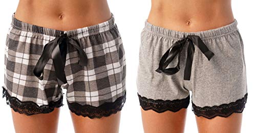 Just Love Womans Pajamas Shorts PJs Sleepwear (Pack of 2) 6334-10018-GRY-L