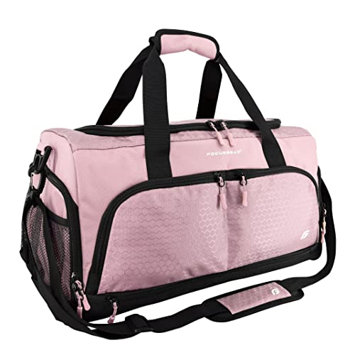 Ultimate Gym Bag 2.0: The Durable Crowdsource Designed Duffel Bag with 10 Optimal Compartments Including Water Resistant Pouch (Pink, Medium (20'))