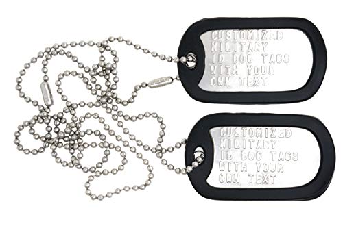 Yippo Accessories Custom Embossed Genuine U.S. Military Spec Army Navy Marines Air Force Dog Tags