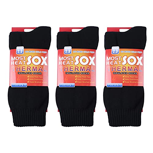 Loritta 3 Pack Thermal Socks Mens - Warm Socks For Extreme Temperatures,Charcoal Grey