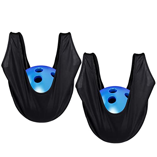 TOBWOLF 2PCS Bowling Seesaw Bag, Microfiber Bowling Ball Polisher Cleaner, Washable Bowling Ball Cleaner Holder Bag, Bowling Polisher Bag, Polisher and Carrier for Bowling Ball Cleaning