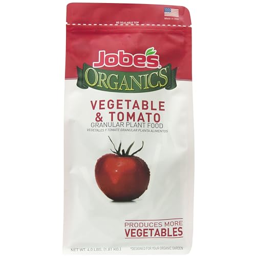 Jobe’s Organics Granular Garden Fertilizer, Easy Plant Care Fertilizer for Vegetable Gardens and Tomato Plants, 4 lbs Bag