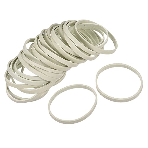 MECCANIXITY Rubber Band White Stretchable Rubber Elastic Band 1.65inch Dia for Home Office Pack of 30