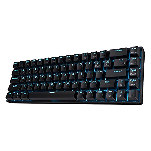 RK ROYAL KLUDGE RK68 Wireless Hot-Swappable 65% Mechanical Keyboard, 60% 68 Keys Compact Bluetooth Gaming Keyboard with Stand-Alone Arrow/Control Keys (Hot-Swappable Brown Switch, Black)