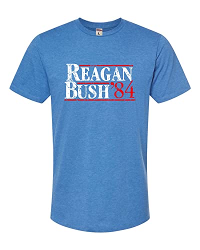 Go All Out Medium Royal Blue Adult Reagan Bush 1984 Republican Campaign Deluxe T-Shirt