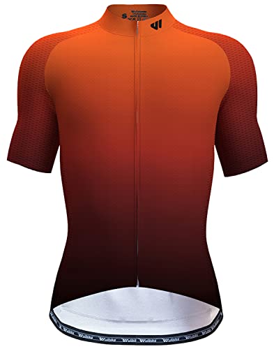Lo.gas Cycling Jersey Men Short Sleeve Bike Biking Shirts Full Zip with Pockets Road Bicycle Clothes