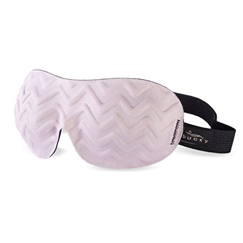 Bucky Ultralight Travel & Sleep Chevron Eye Mask, Peony Pink, One Size