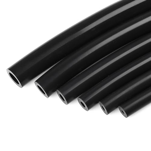 Ucreative 1/8' 5/32' 3/16' 1/4' 5/16' 3/8' High Performance Automotive Silicone Vacuum Tubing Hose Kit for Air and Water 6PCS 5FT (Black)