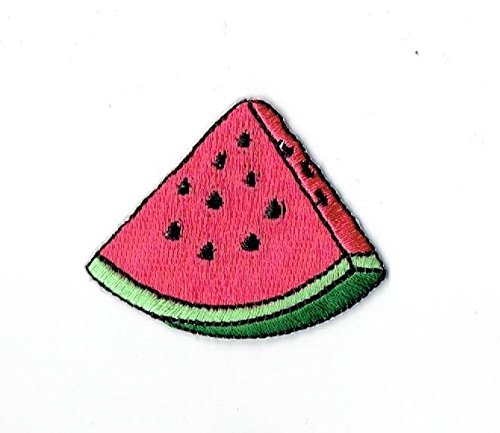 Pink Watermelon Slice Fruit Embroidered Iron on Patch